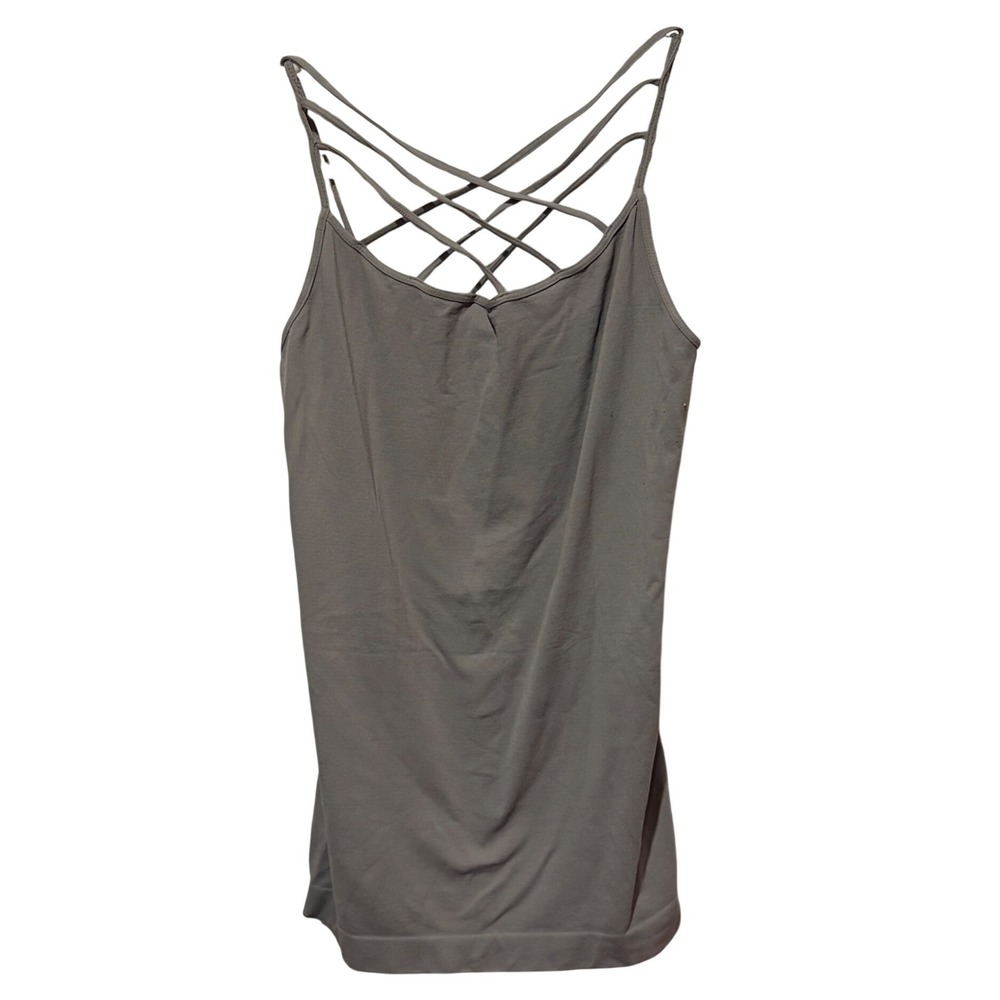 Nikibiki Grey Seamless Lattice Strappy Neckline Camisole Tank Top OS